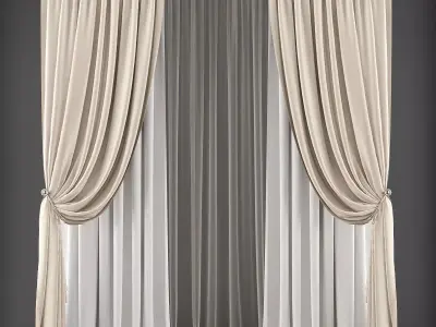 Curtain curtains Low-poly 3D model buy