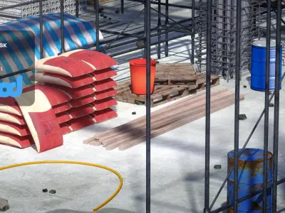 construction site 3D model Textured
