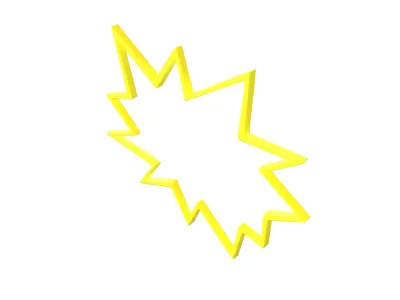 Bursts Symbol V1 002 Low-poly 3D model