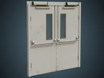 Hospital Door 1B Low-poly 3D model