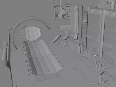 sci-fi Medical Clinic  Low-poly 3D model