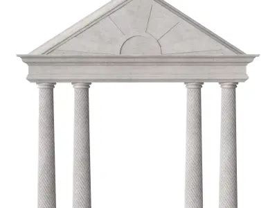 Classical Pediment with Elegant Columns 3D model