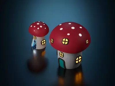 Mushroom house 3D model