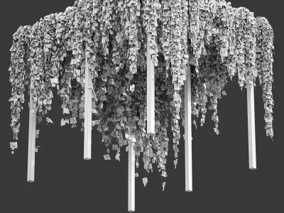 Pergola with grape leaves 3D model