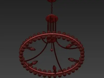 Clover 8 Light Chandelier 3D model