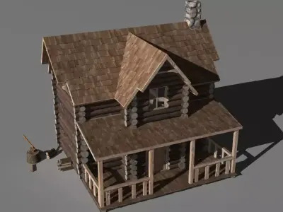 Log cabin 3D model