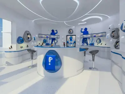 Mobile Phone Shop Interior 02 Low-poly 3D model