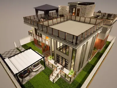 Mansion Interior And Exterior 3D model