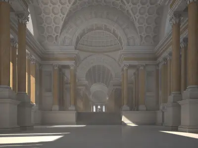  Interior of an Ancient Temple 3D model