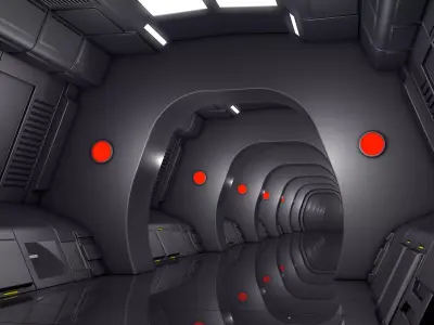Sci Fi Corridor Spaceship 3D model