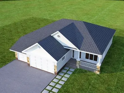 Family house 3D model 3