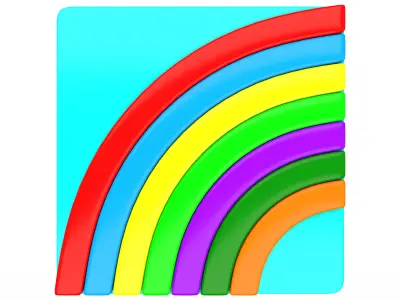 Rainbow Emoji Low-poly 3D model