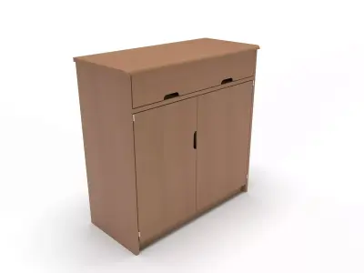 commode 2 wooden cabinet with doors and drawers 3D model