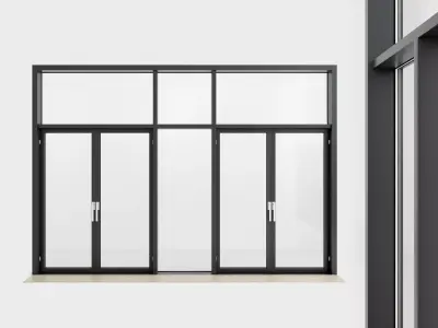 Panoramic windows Door Entrance 107 Low-poly 3D model