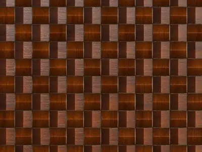 Polished Mahogany Woven Square Tiles PBR Seamless Texture