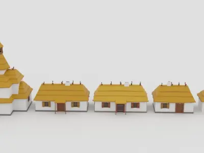 Medieval City Environments Pack Low-poly 3D model