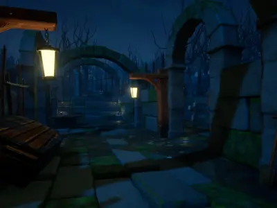 Stylized Cemetery Vol 1 For Unreal And Unity Low-poly 3D model