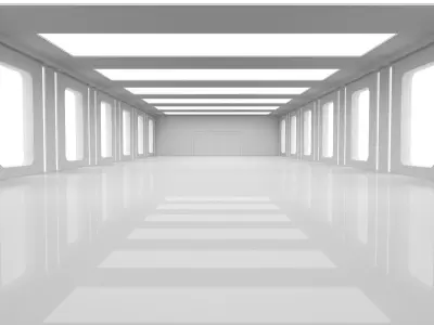 Sci Fi Warehouse 3D model 13