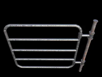 Barrier Gate - PBR - Metal Textured Low-poly 3D model