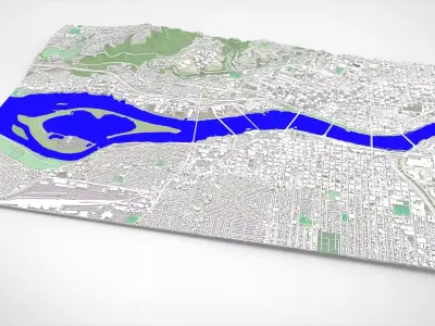 Cityscape Portland Oregon USA 3D print model