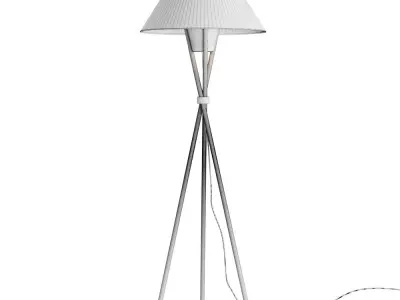 Floor lamp with three uprights and textile shade 3D model