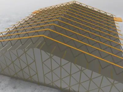 EDDH Hangar 1 Low-poly 3D model