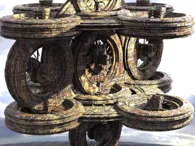 Ancient Alien Star Ring Monolith 2 3D model