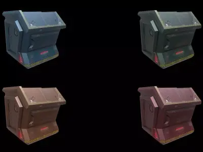 Scifi Crate Openable Door Low-poly 3D model