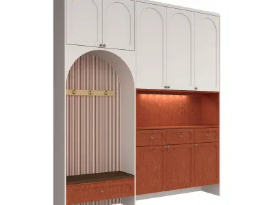 Parametric Entryway Closet and Shoe Rack Revit Family 3D model