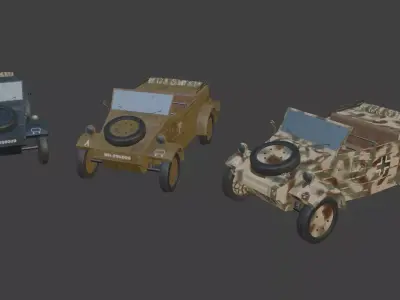 Kubelwagen three color options 3D model