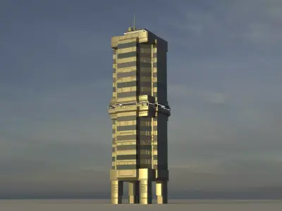 Futuristic City Building 10 Low-poly 3D model