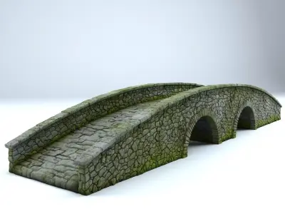 Old Stone Bridge Low-poly 3D model