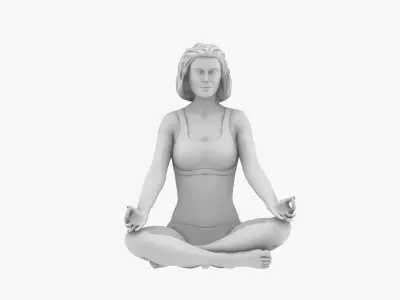 Woman meditating 3D print model