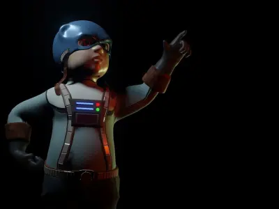 Baby Hero Low-poly 3D model