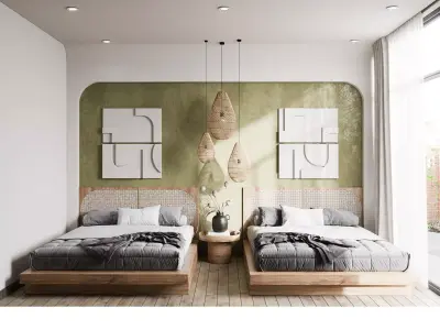 Bedroom interior scene 3dsmax corona render 3D model