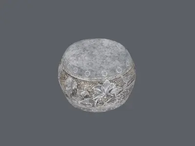 cylindrical column base Low-poly 3D model