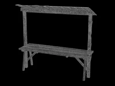 Wooden Table 3D model 5