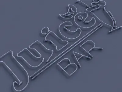 Juice Bar Neon Sign Low-poly 3D model