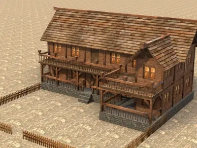 Medieval house fifteen 5 Low-poly 3D model