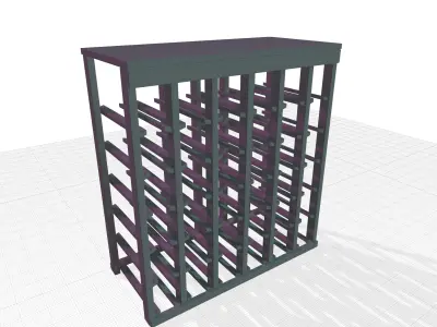 Karnes Wood Floor Wine Bottle Rack 3D model