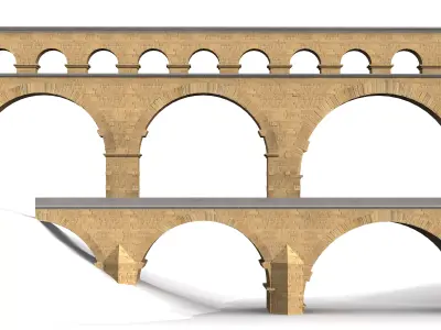 Aqueduct Pont du Gard 3D model