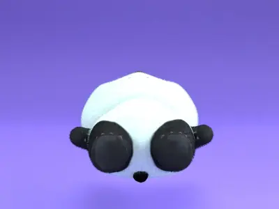 Stylized cartoon panda bear 3D model