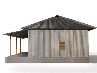 South asian rural tin house 02 Low-poly 3D model