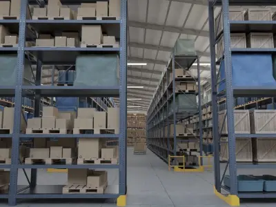 Warehouse Low-poly 3D model