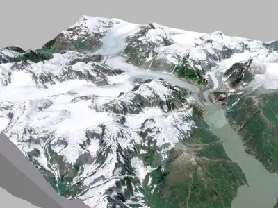 Mountain landscape Shakes glaiser 3D model