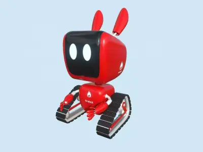 Cute Robot 10 Firebot - Fire Fighter - Character SciFi Design Low-poly 3D model