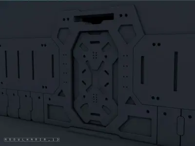 sci fi slide door 3D model