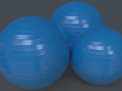 PBR Yoga Ball - Blue Light Low-poly 3D model