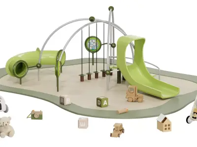 Childrens Play Area 4 Low-poly 3D model