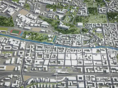 Uppsala - 3D City Model Low-poly 3D model